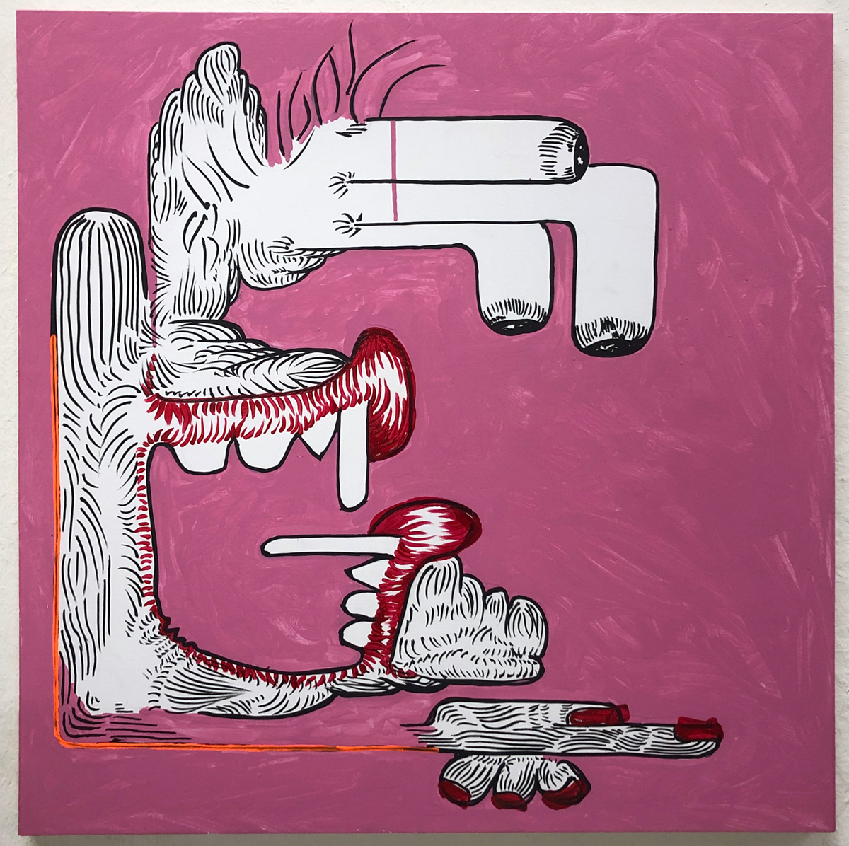 painting Giving Direcions while talking
